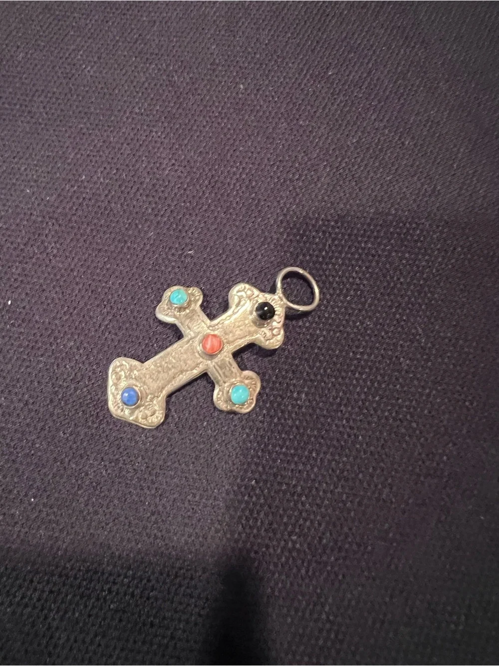 Vintage sterling Silver with stones pendant.
